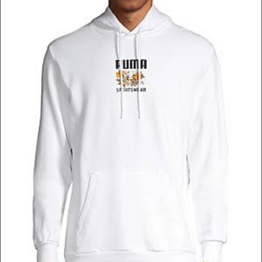 🐆Puma Men's Graphic Stretch-Cotton Hoodie - White